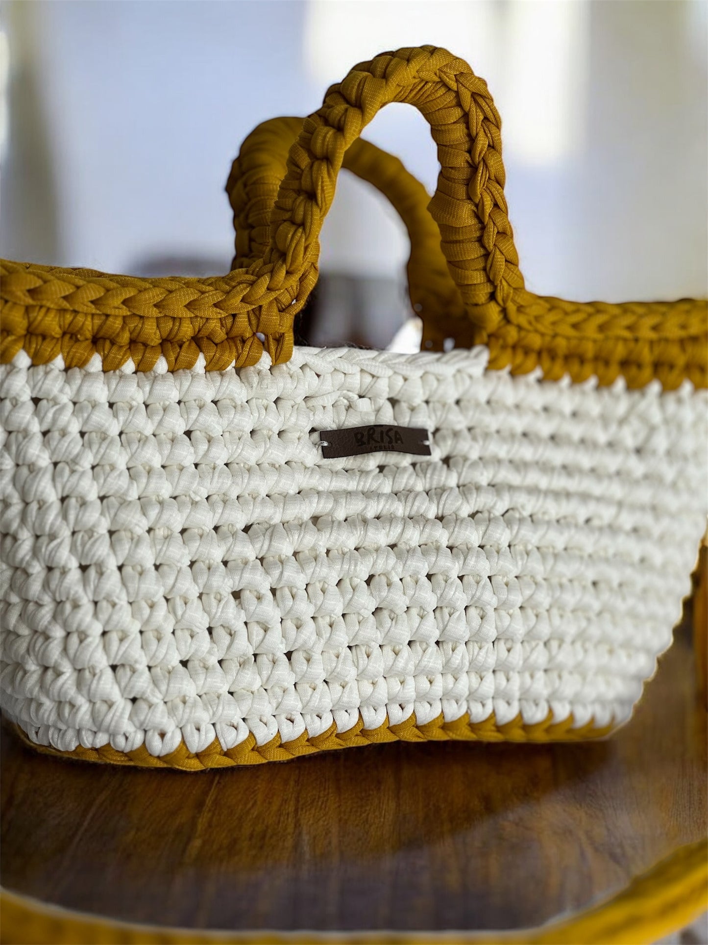 Bag Areia – Off-white com Mostarda