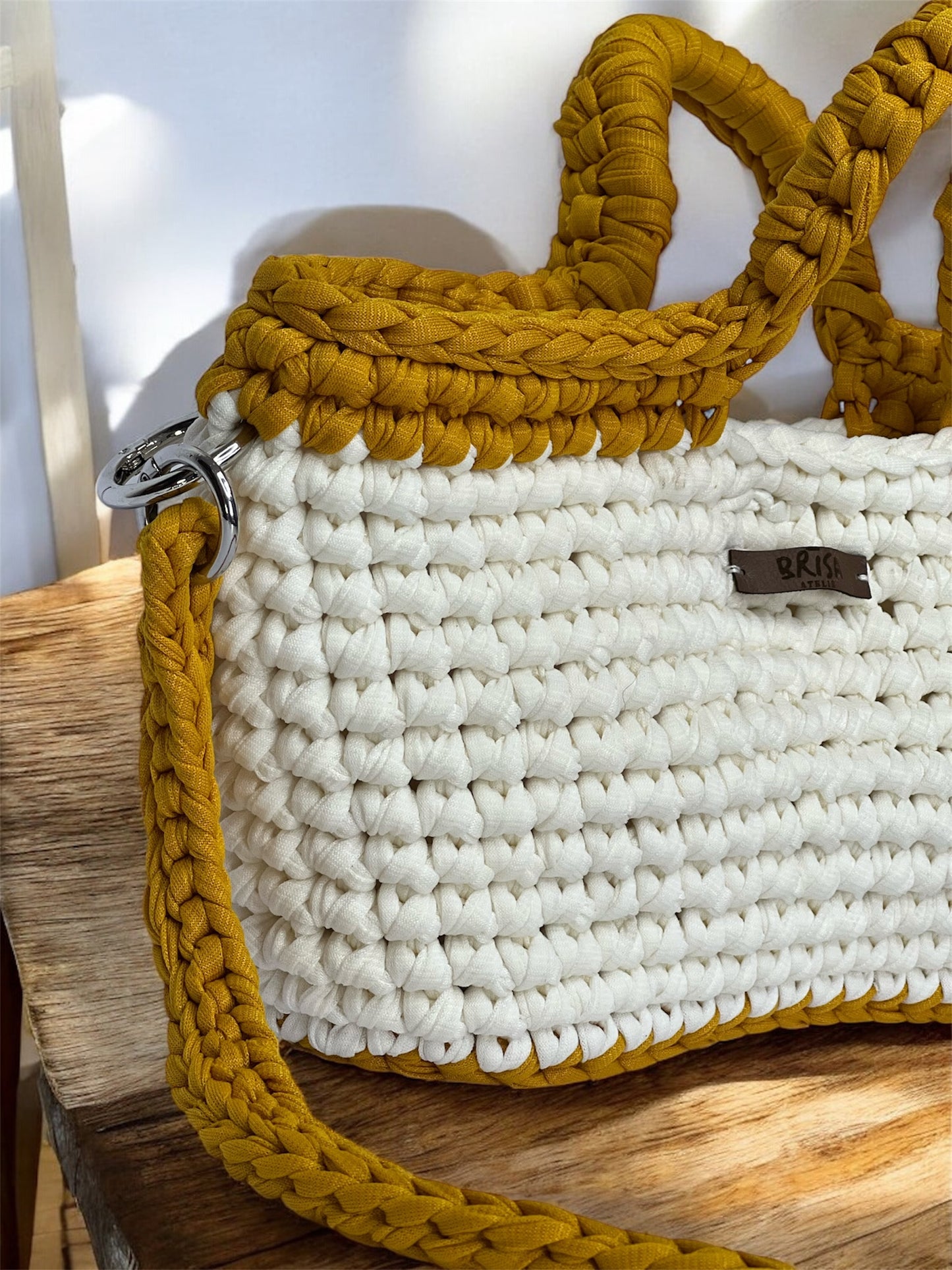 Bag Areia – Off-white com Mostarda
