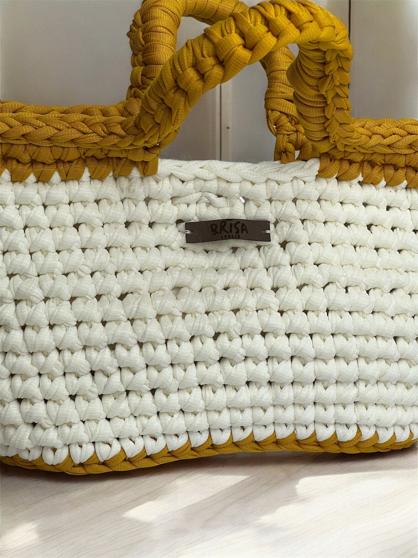 Bag Areia – Off-white com Mostarda
